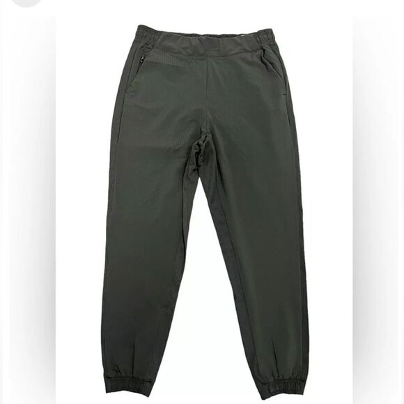 EXCELLENT CONDITION WOMEN’S SIZE 6 ATHLETA TEXTURED BROOKLYN JOGGER GREEN PANTS - Picture 2 of 11